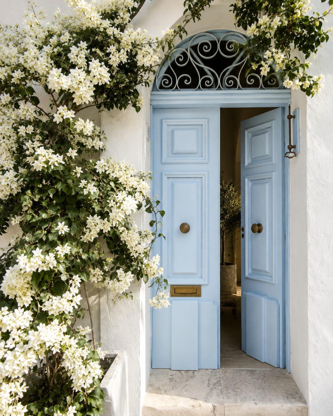 Custom Solid Wood Double Entry Door, Arched Transom Exterior Front Door