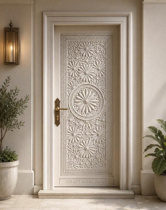 Luxury Solid Teak Wood Front Entry Door | Handmade Custom Exterior Door