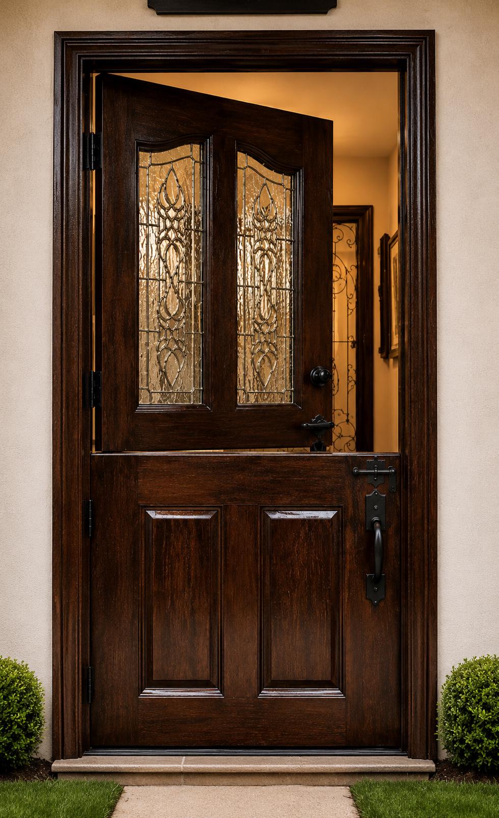 Solid Teak Wood Carved Door | CNC Wave Panel, Traditional Entryway Home Decor