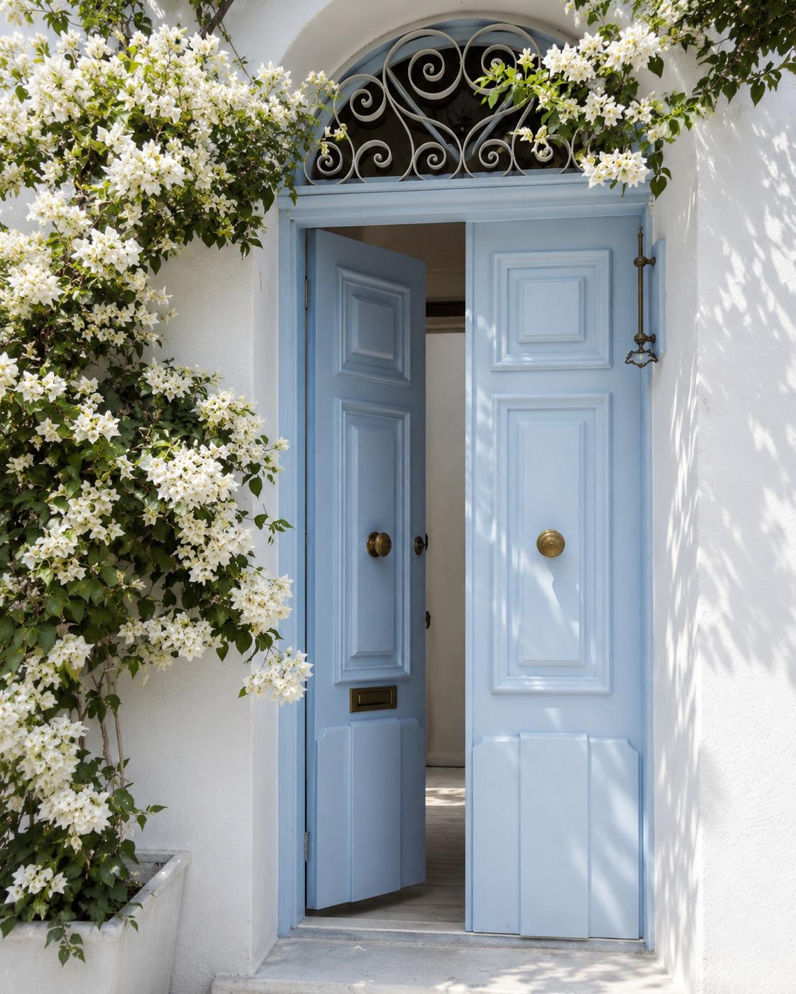 Custom Solid Wood Double Entry Door, Arched Transom Exterior Front Door