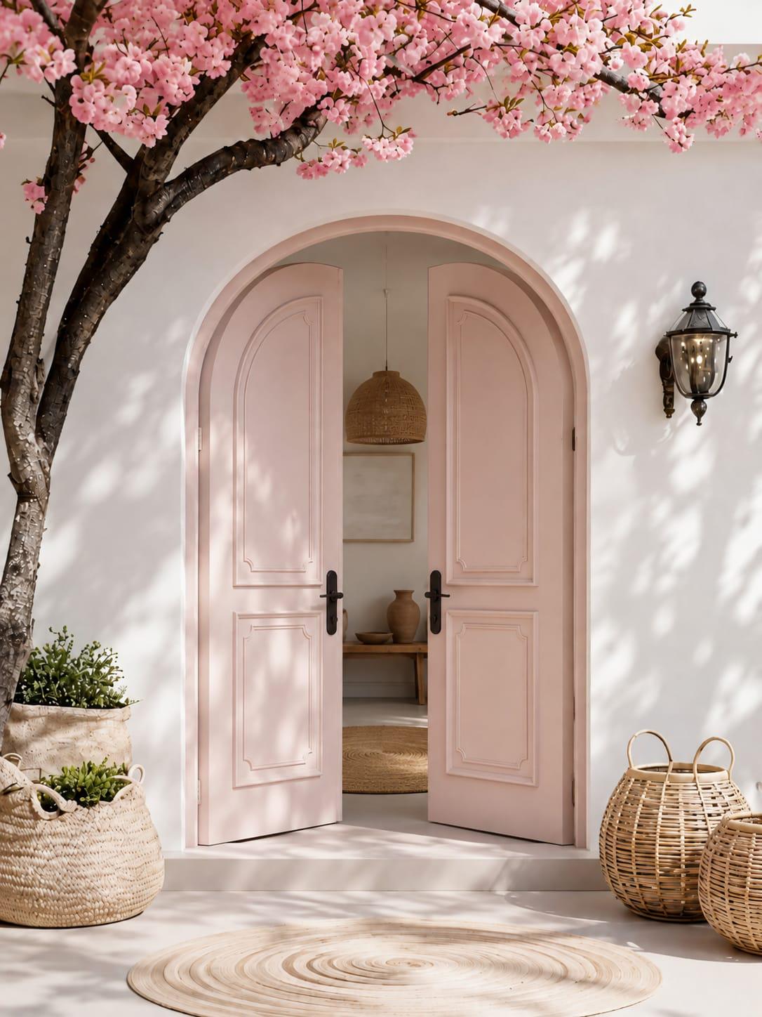 Custom Solid Teak Wood Double Door | Arched Entry | Handcrafted Raised Panel